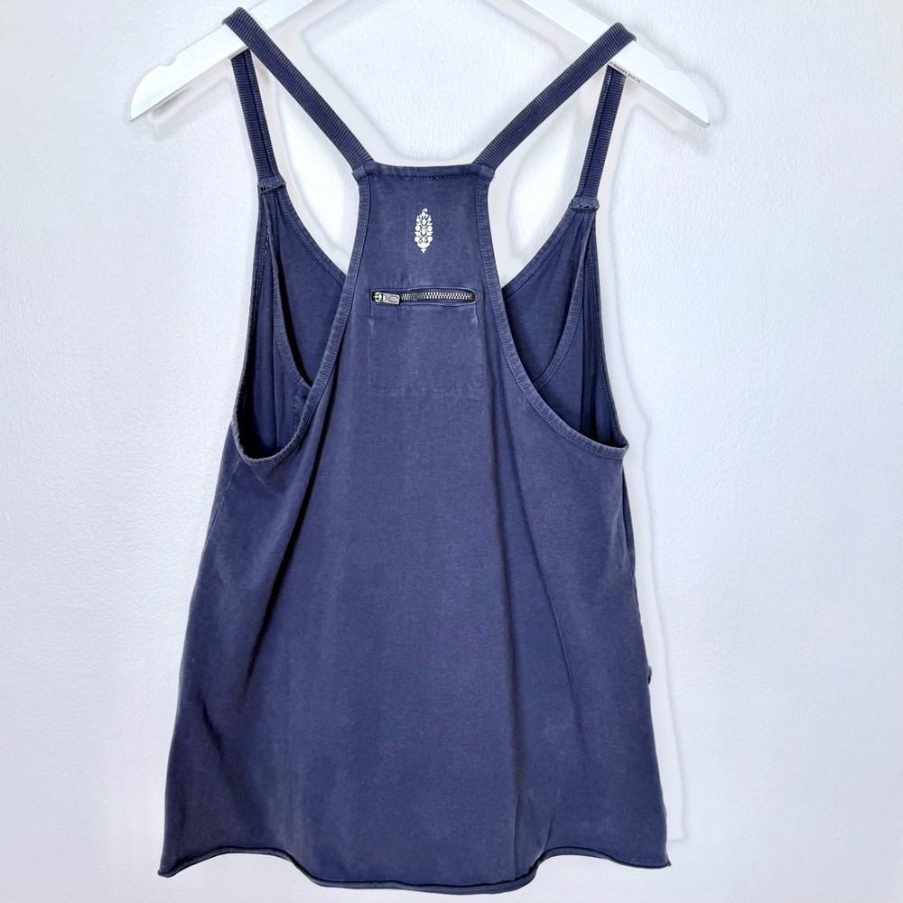 FREE PEOPLE MOVEMENT HOT SHOT MINI DRESS shorts onesie pocket indigo blue NWOT M - Picture 14 of 16